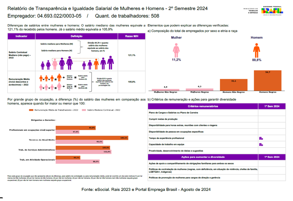 Relatório de Transparência e Igualdade Salarial da MR Mineração 2º Semestre de 2024