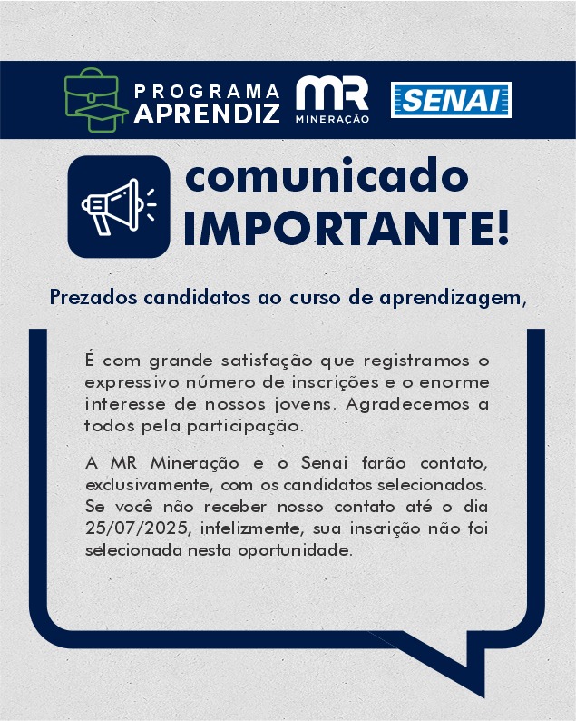 Encerramento do processo de inscrição do Programa Aprendiz