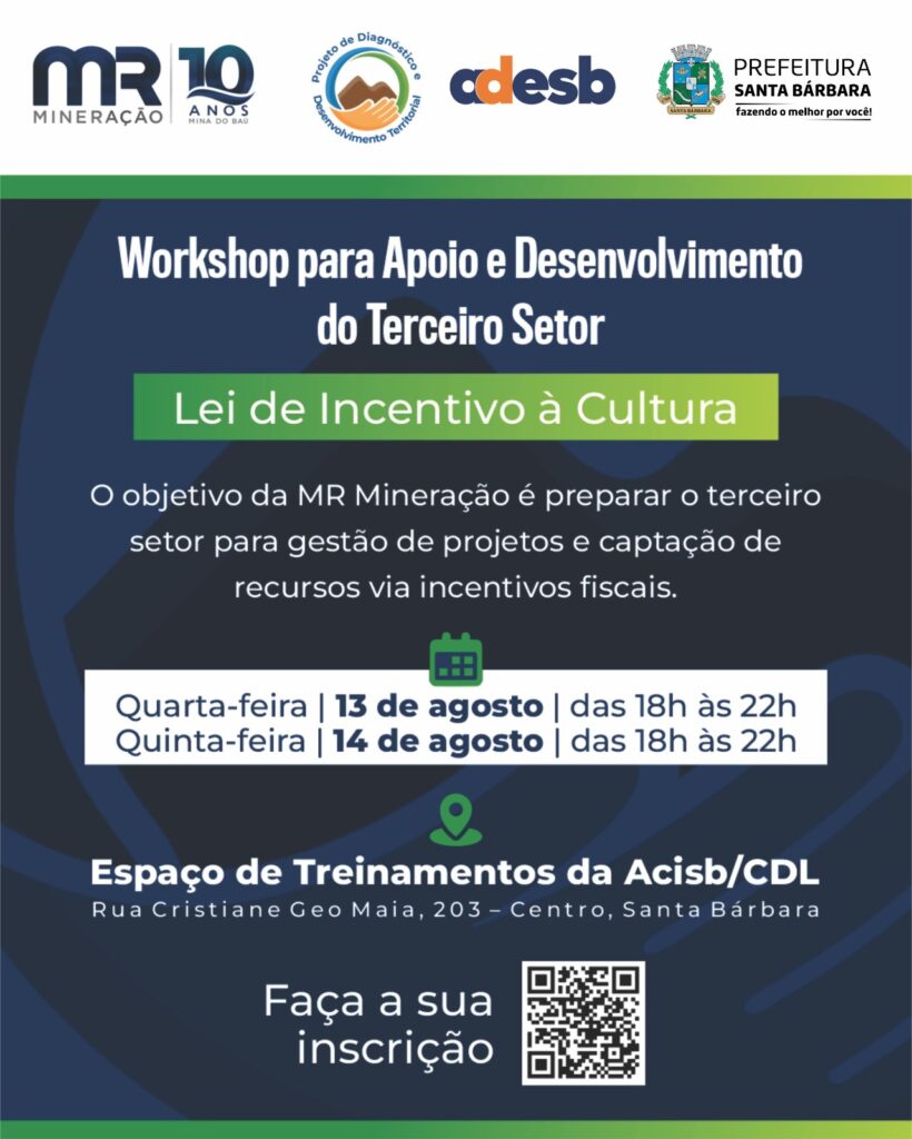 MR promove workshop para fortalecimento do terceiro setor em Santa Bárbara