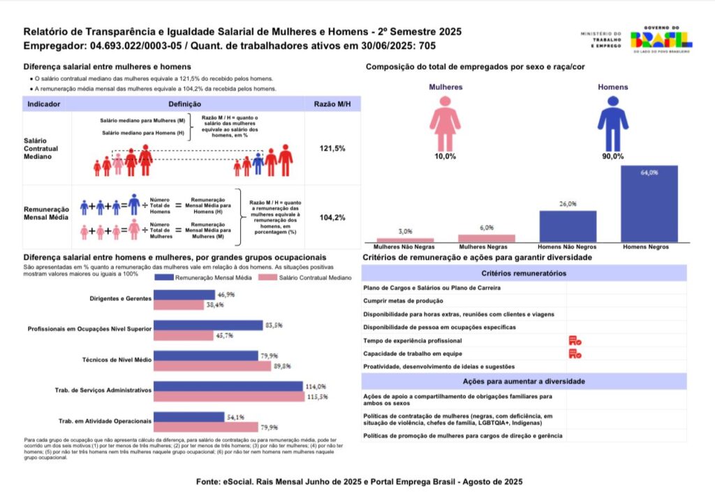 2º relatório de 2025 de Transparência e Igualdade Salarial da MR Mineração